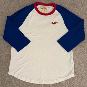 Hollister Pink and White Crewneck